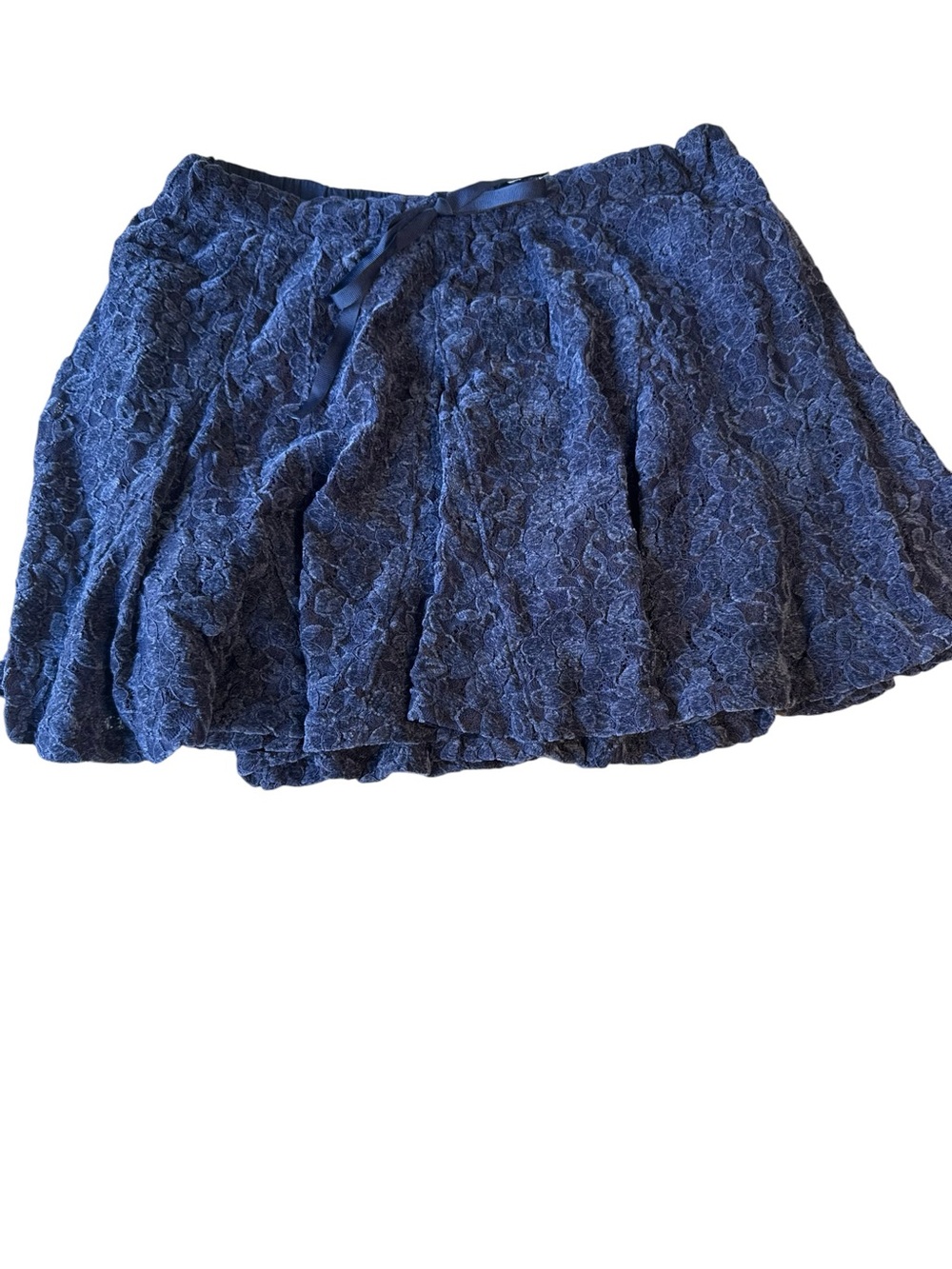 aerie Dark‎ Blue Floral Lace Midi Skirt